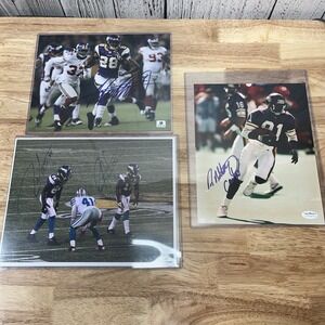 Randy Moss Auto Adrian Peterson Autograph Picture And Other Vikings Lot Of 3